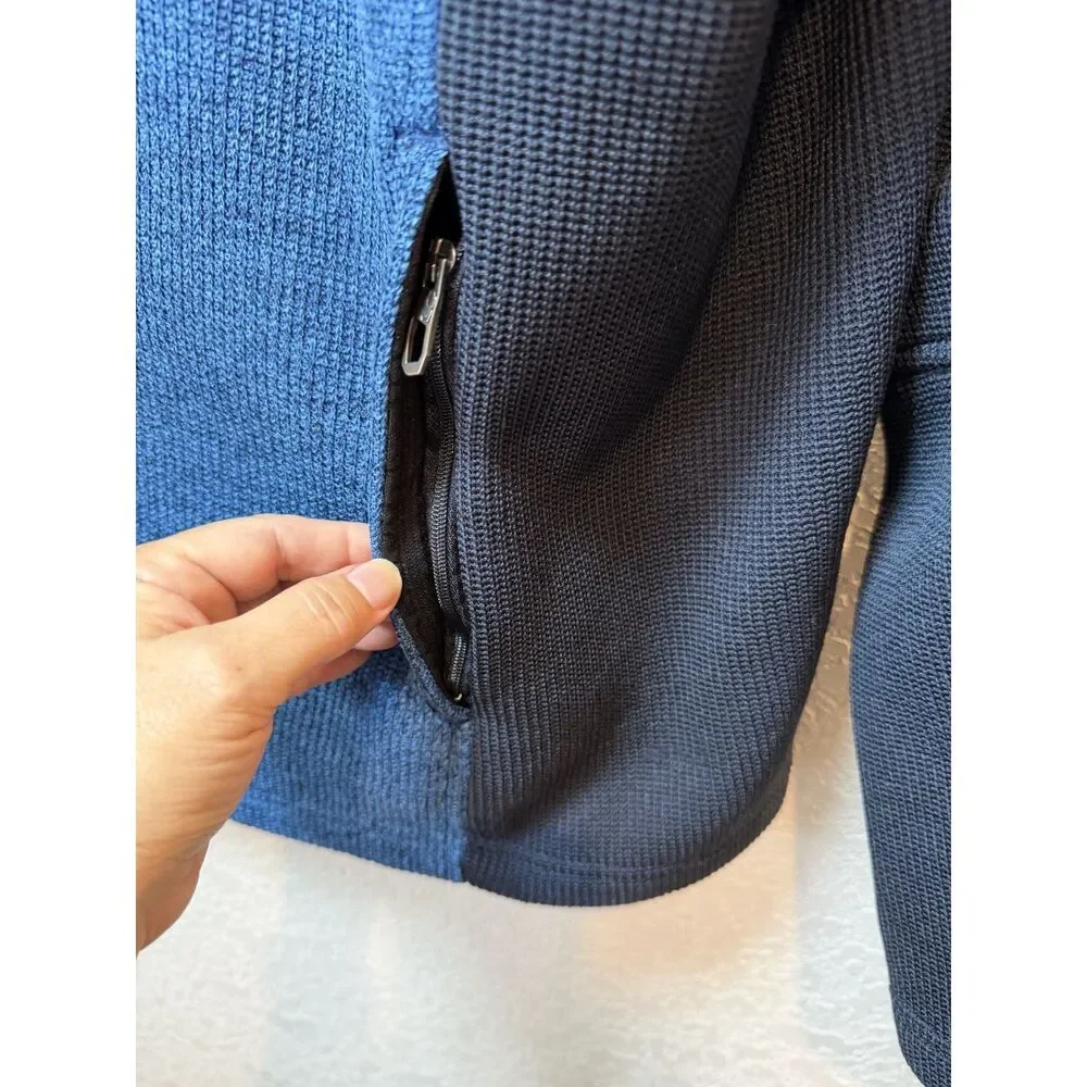 Spyder Constant Full Zip Sweater Fleece Jacket Blue Orange Men's Large